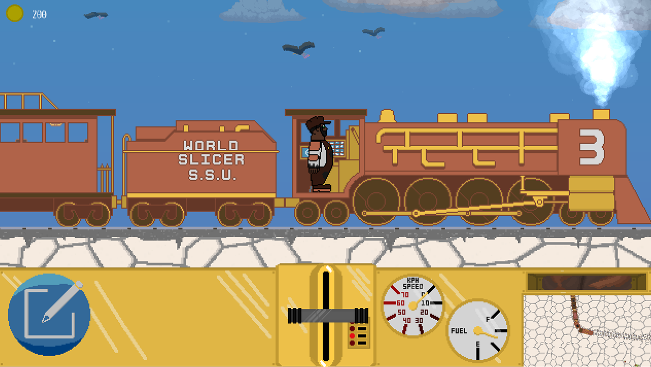 Side View of Herbert in the Train Engine