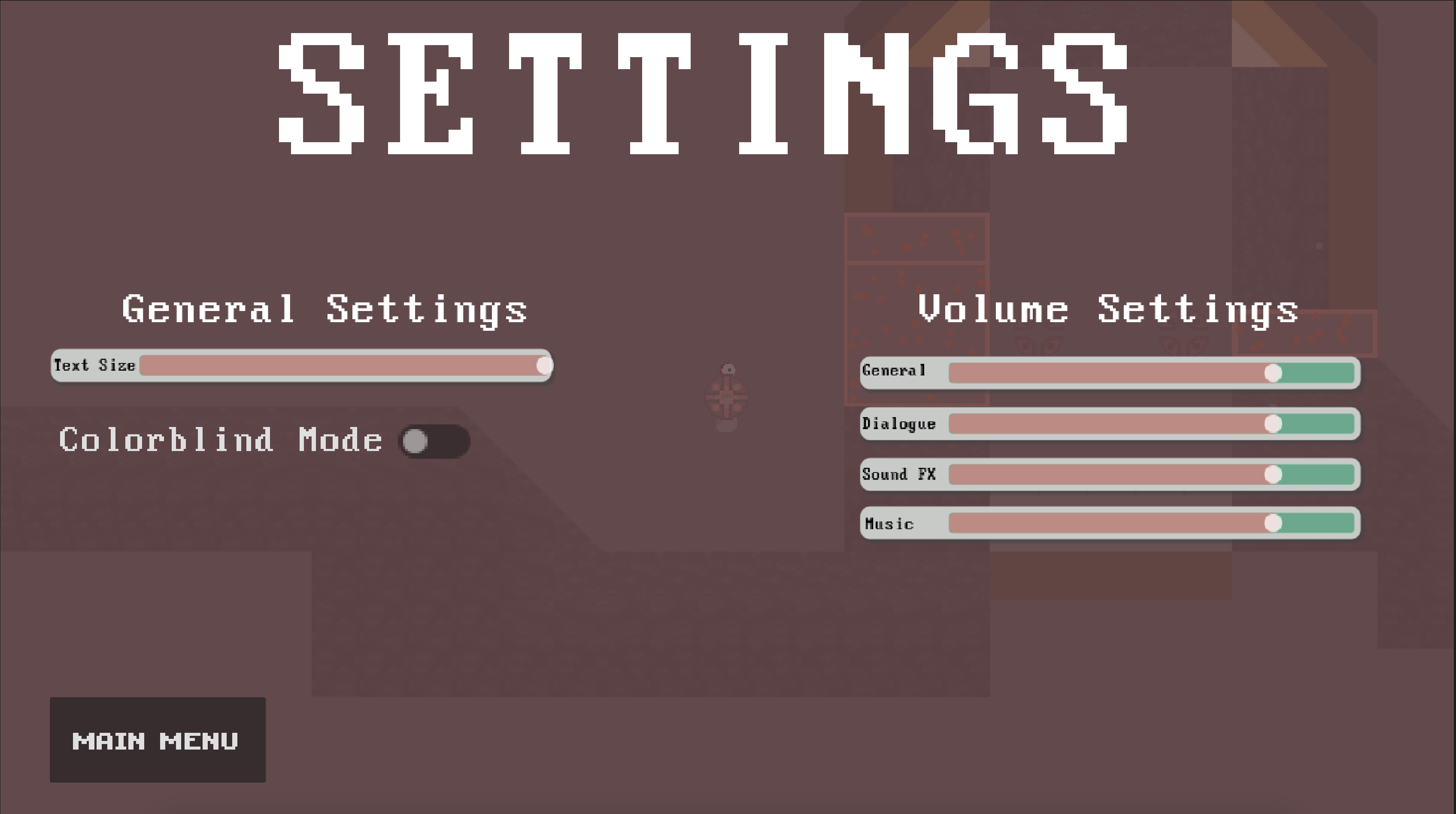 Settings / Pause Menu