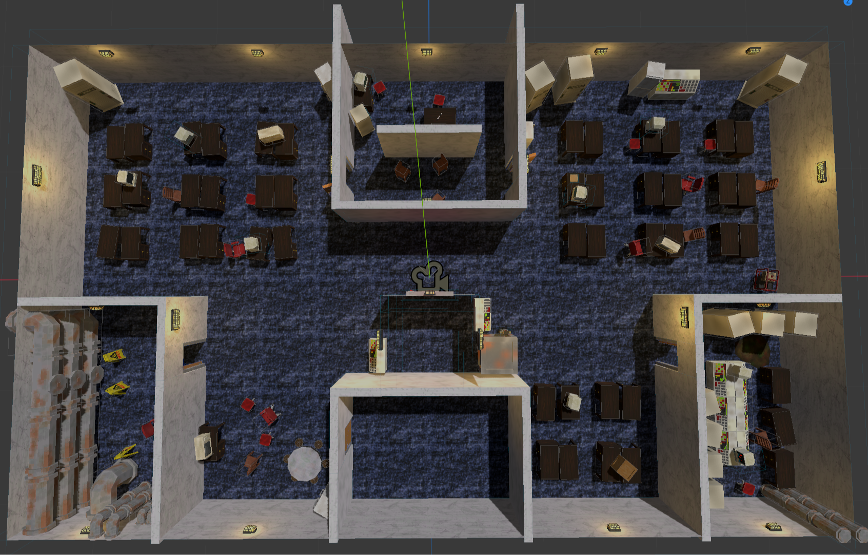 Control Floor In Engine Top Down View