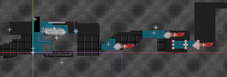 Layout of boss level in the editor