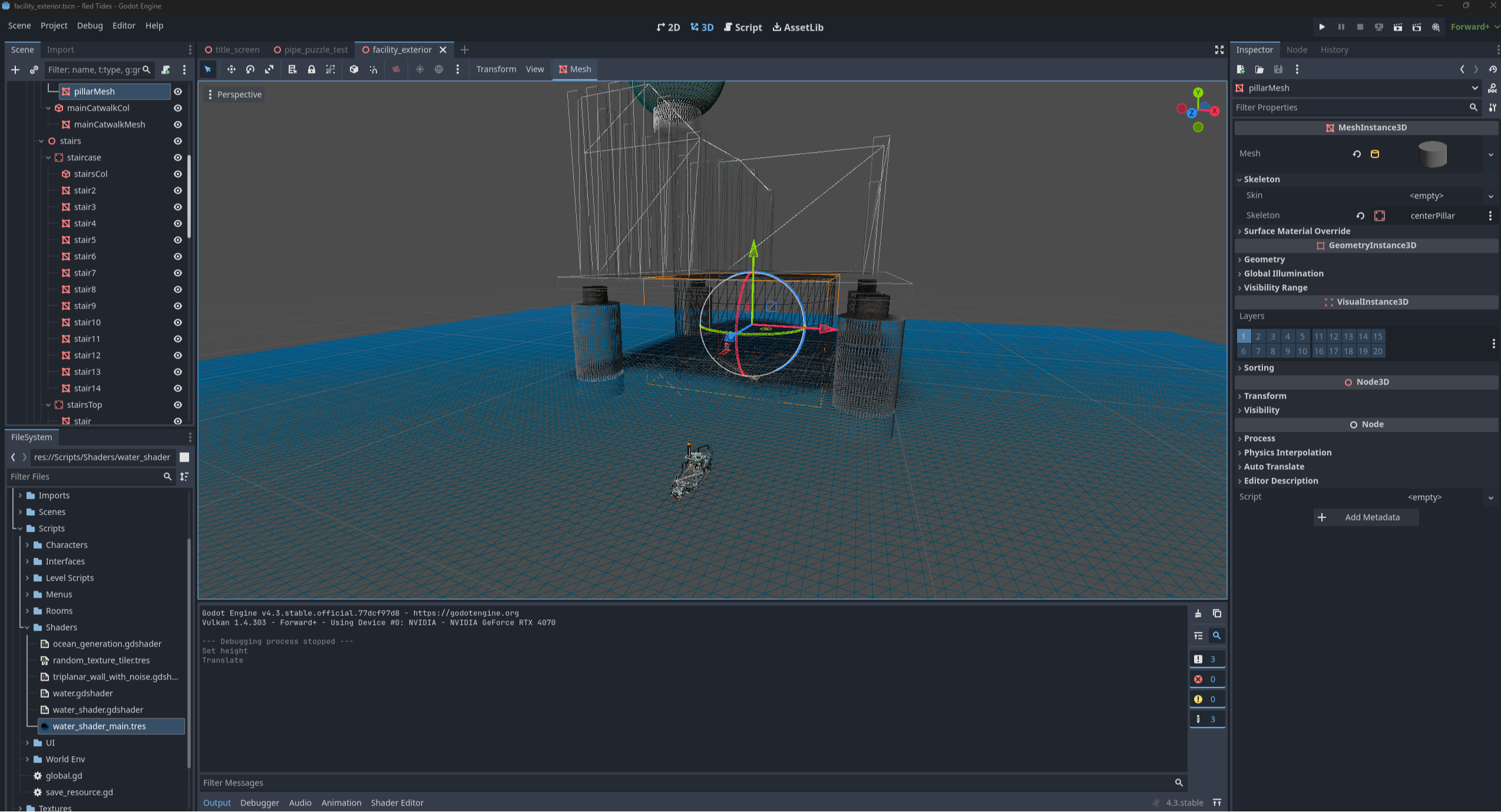 Wireframe view of the facility exterior