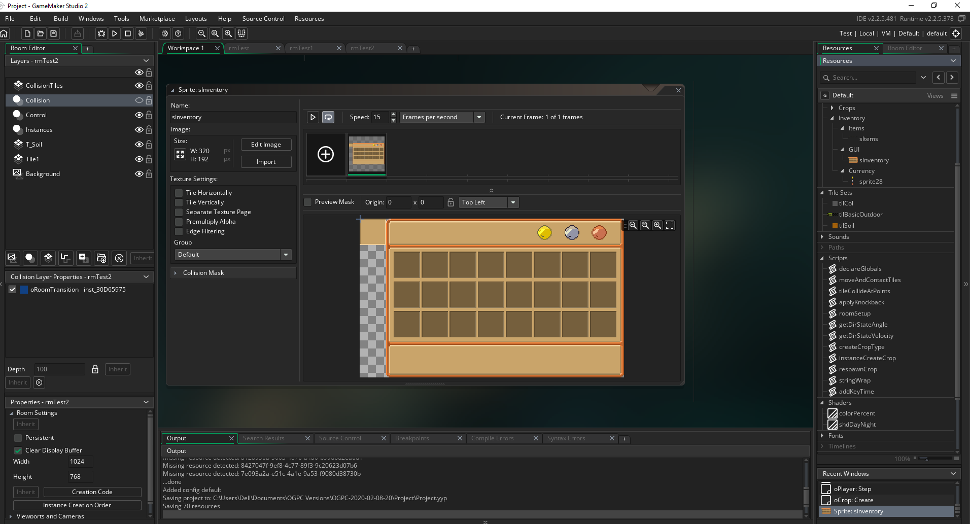 Added Inventory Sprites+ Shaders for Night-Day
