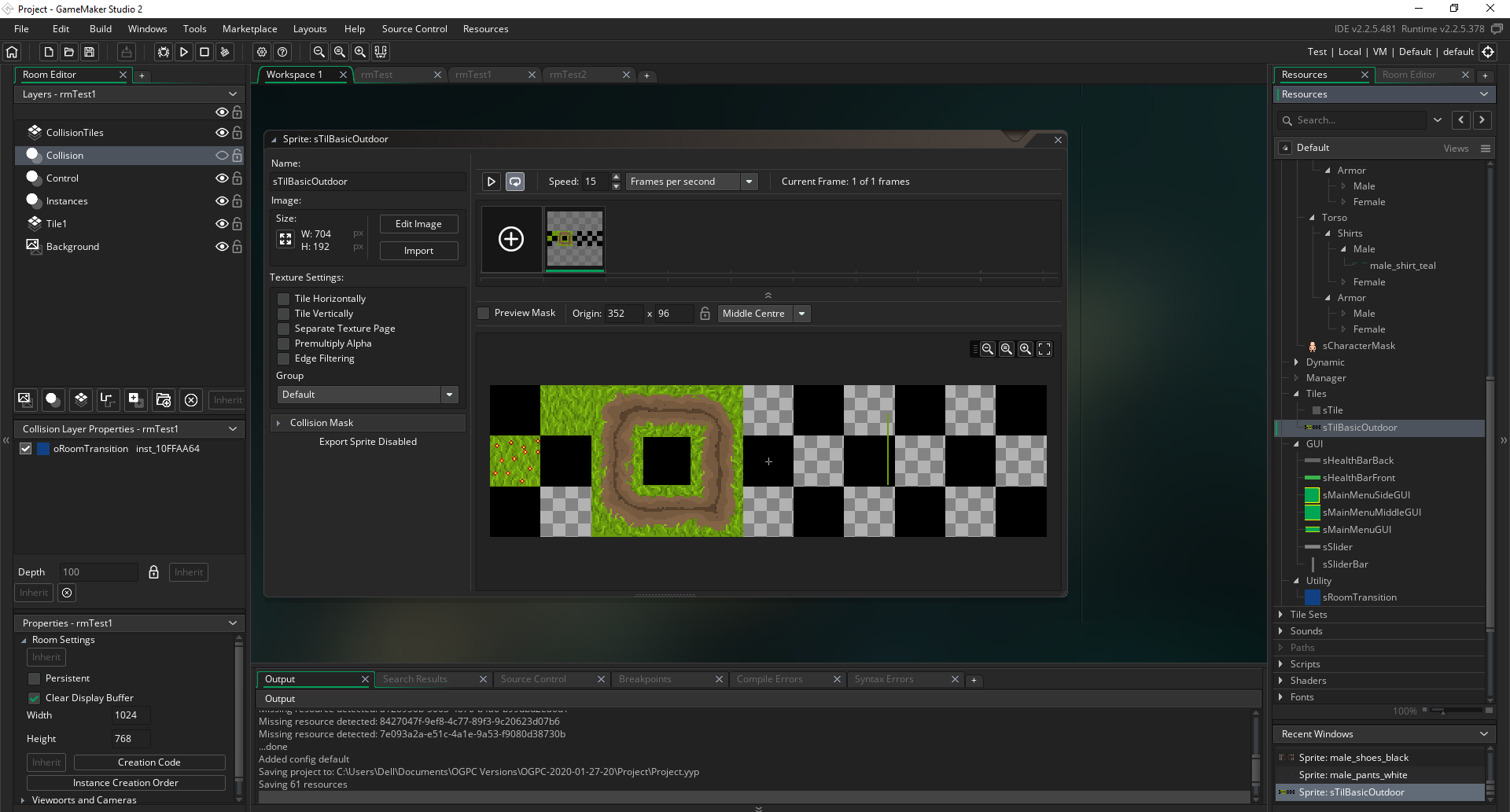 First Original Sprite + Beginning of Tilesets