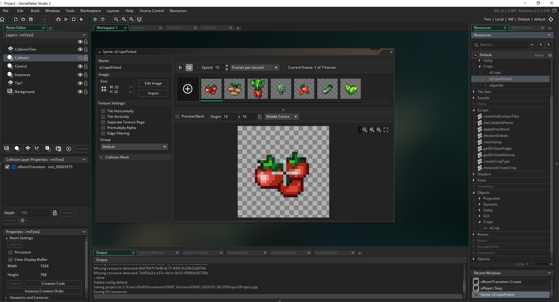 Added Crop System (test asset crops)