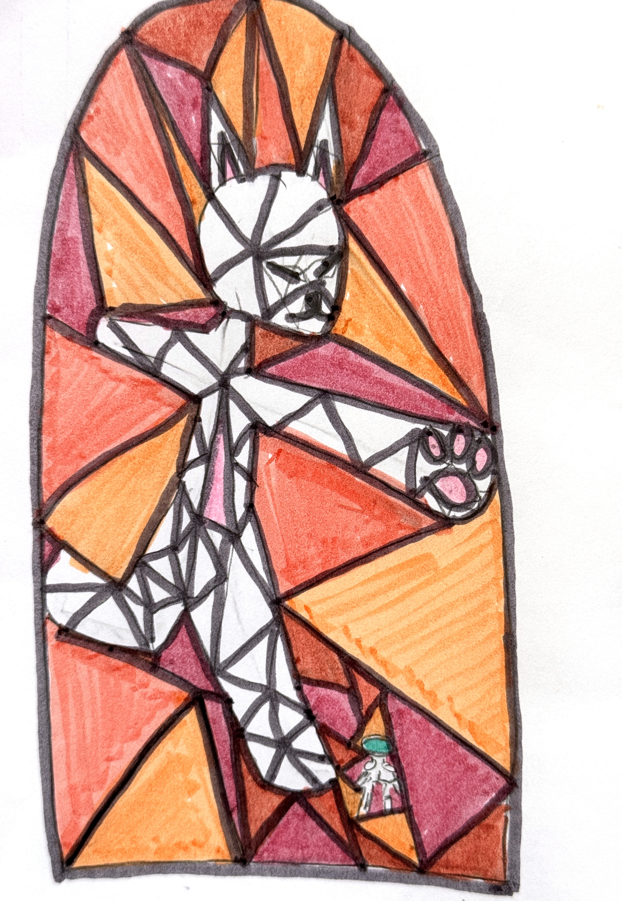 Bunny Lord stained glass