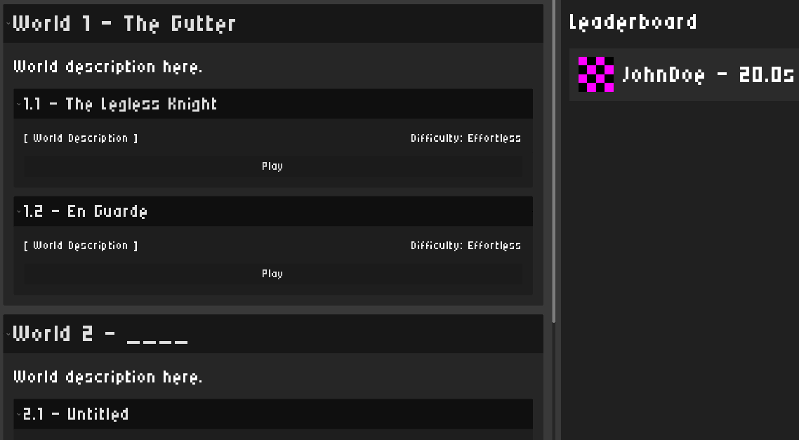 Old level selector