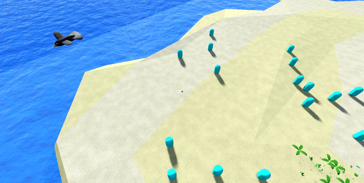 A bird flying over the beach