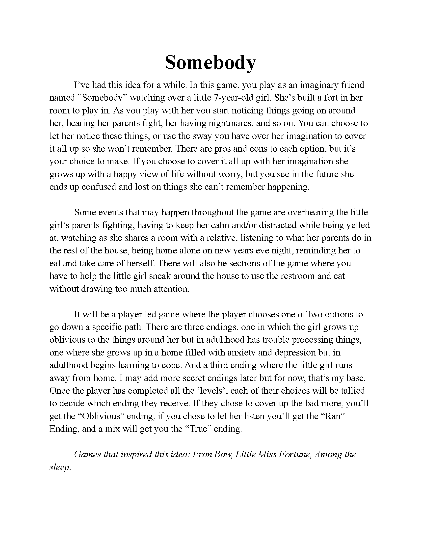 Original Story Concept