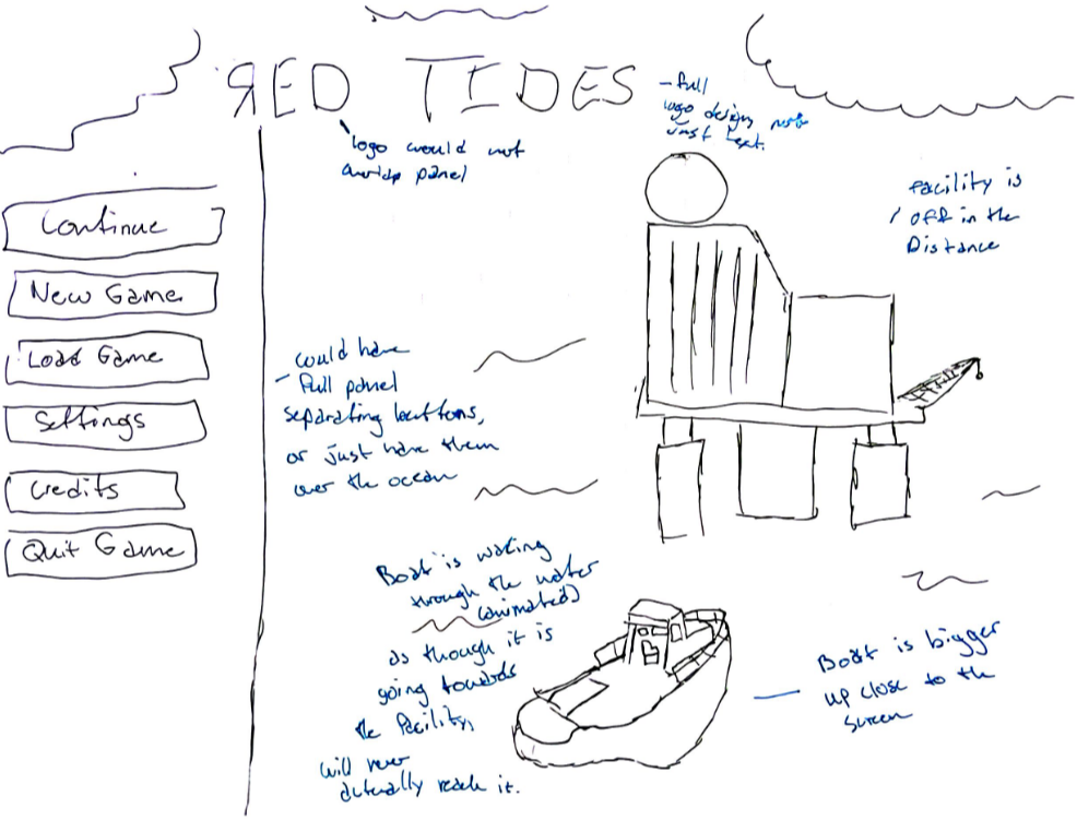 Original concept art for the title screen