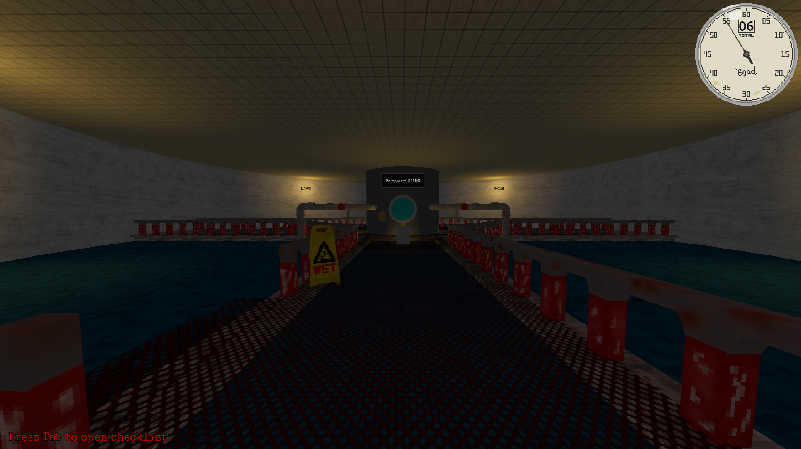 The underwater pressure control floor