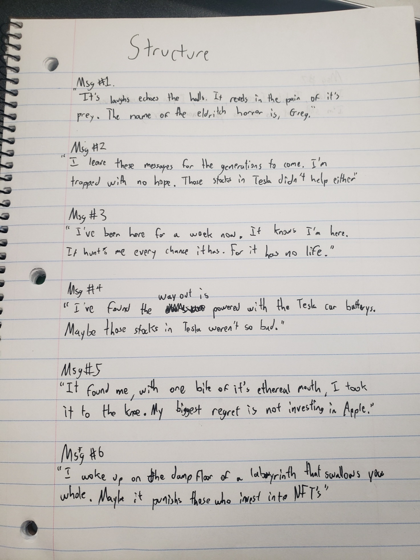 In-game messages planning