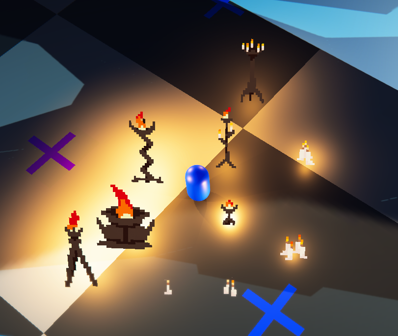 added pixel art light sources