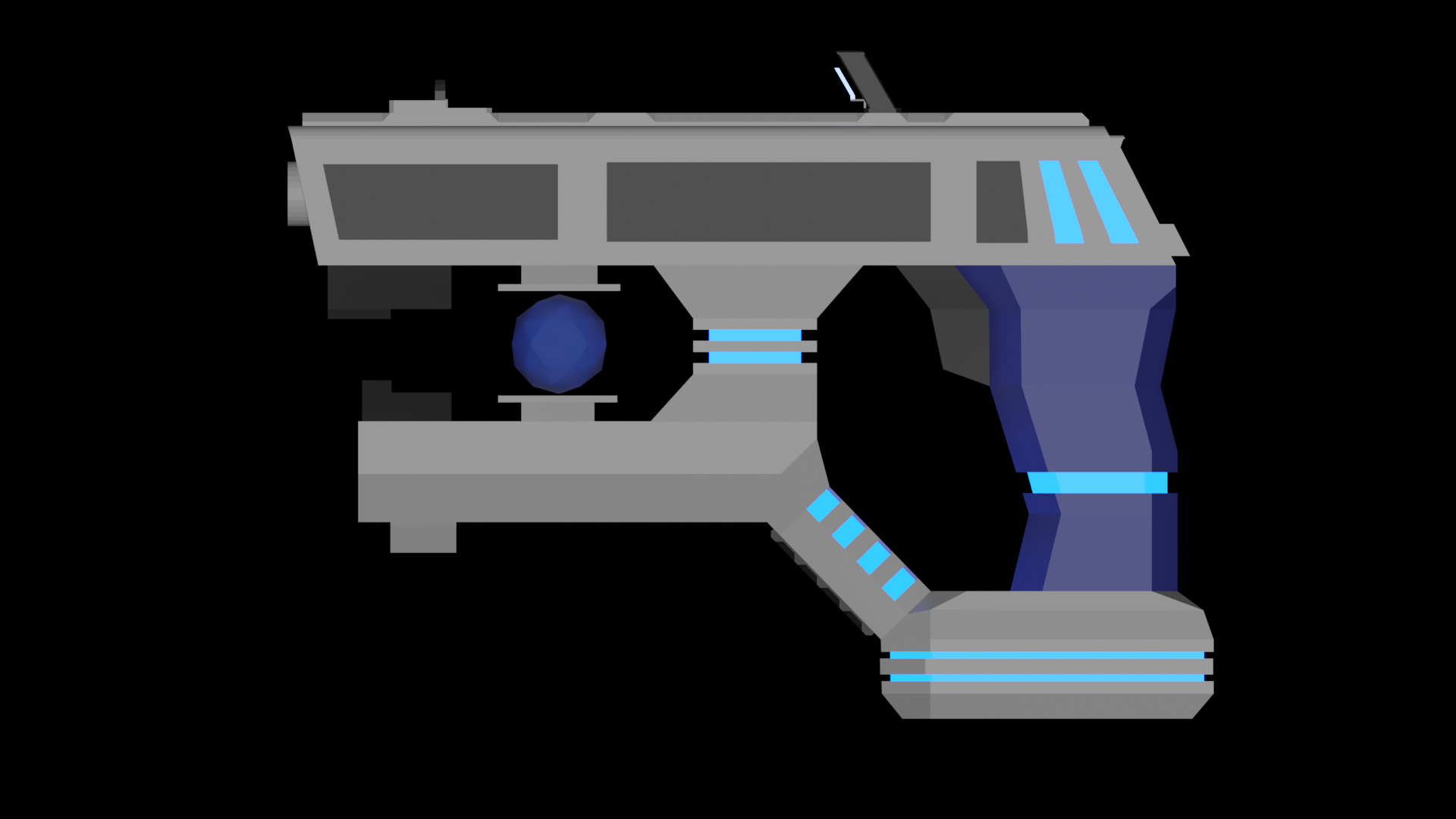 Laser Pistol Orthographic Render