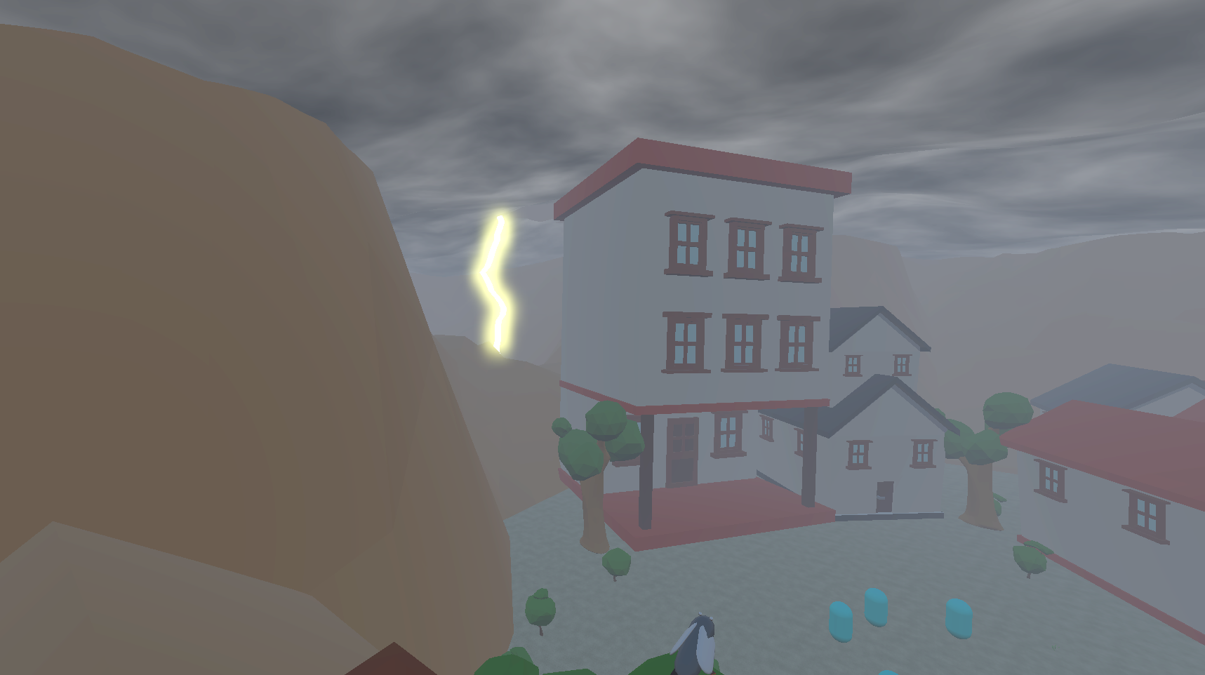 Lightning striking the mountains