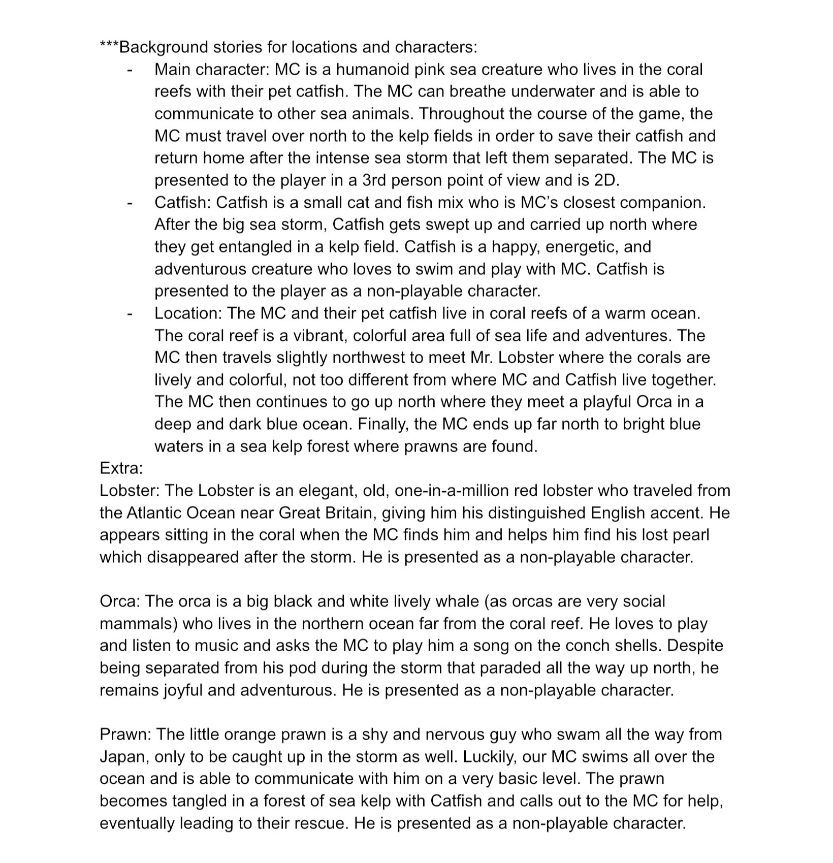 Background Descriptions