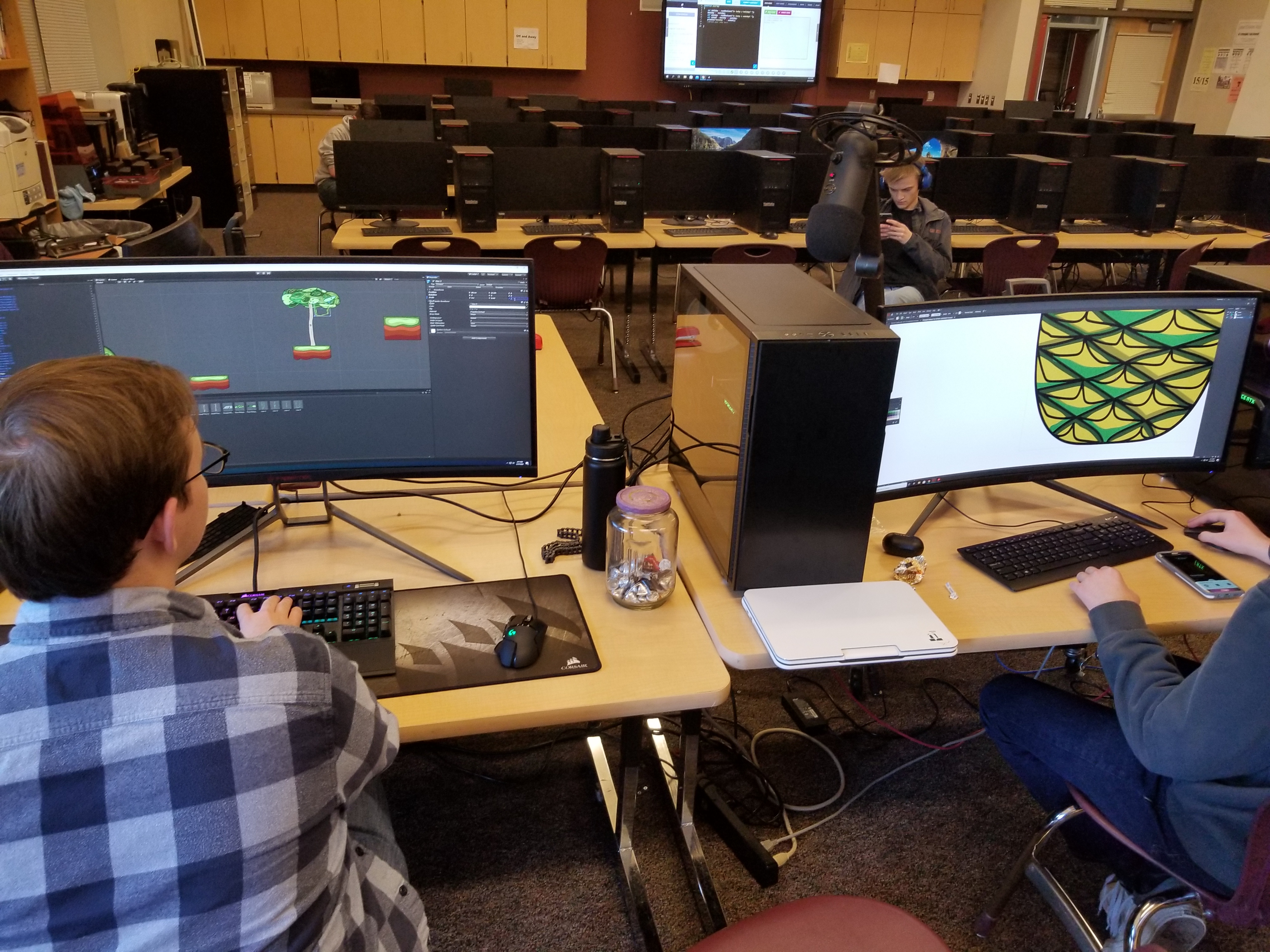 Jackson and Tyler working