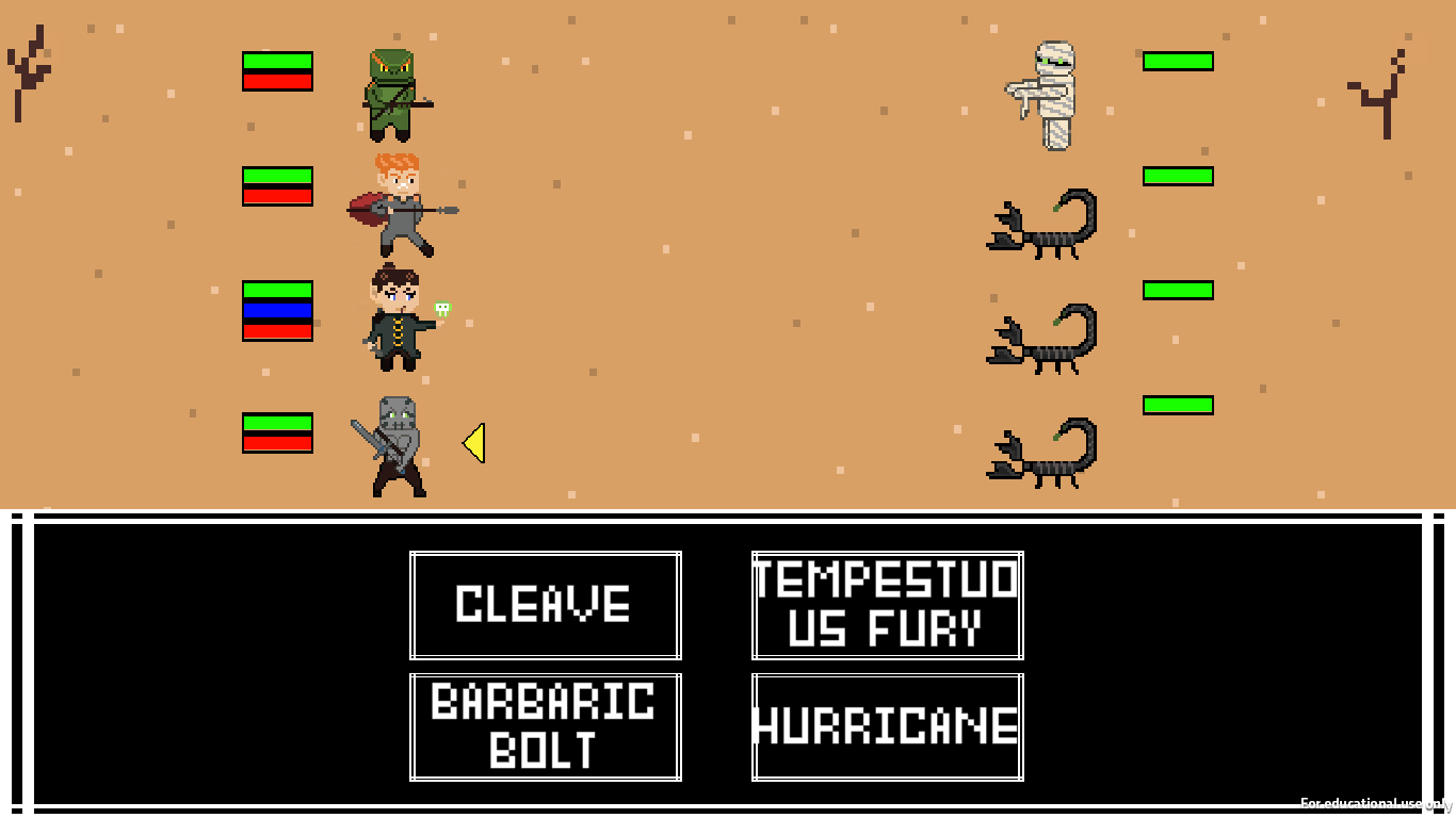 Combat in desert biome